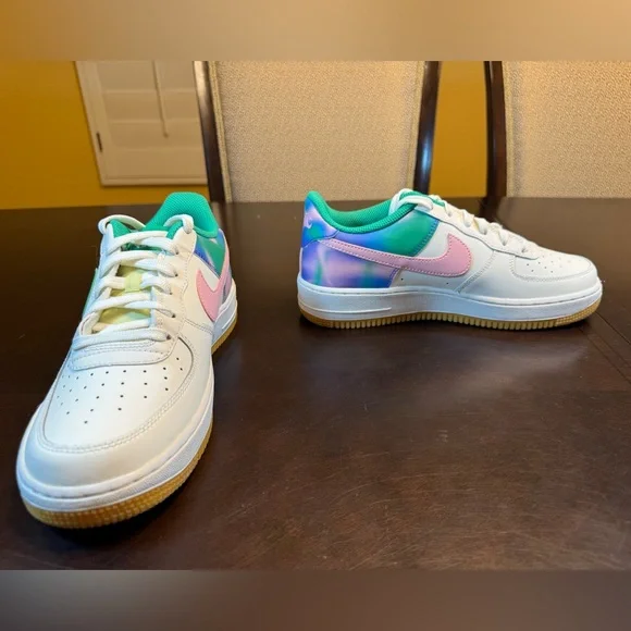 New Nike Air Force 1 Leather Sneaker Pink White Size US 6.5Y / 8 W - Picture 6 of 12